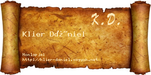 Klier Dániel névjegykártya